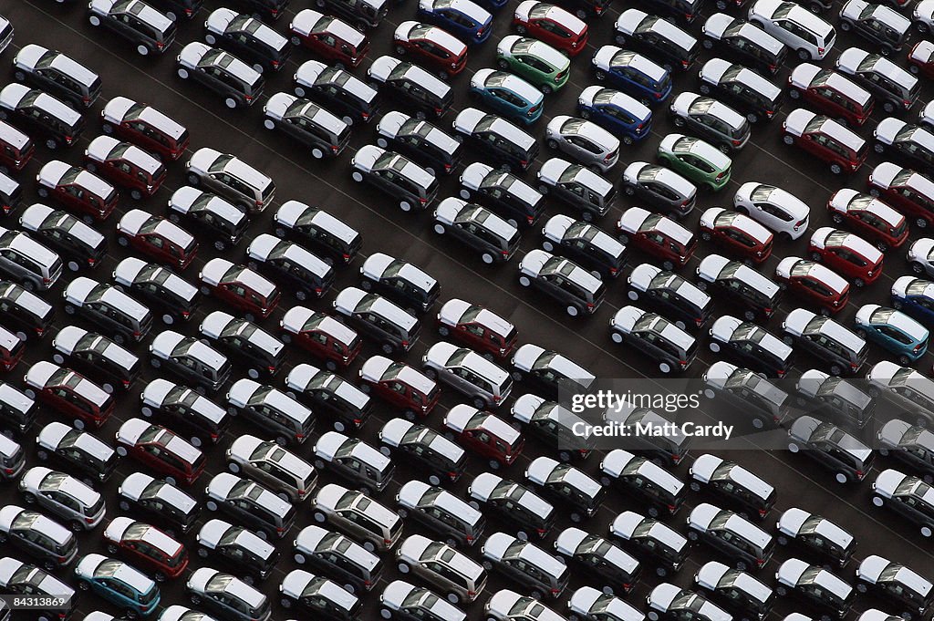 Cars Sit Unsold In Avonmouth Docks As Car Sales Stutter