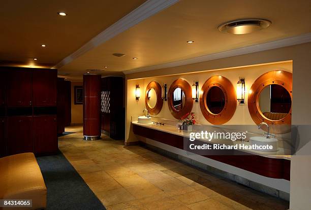 View inside of the changing rooms at the Pinnacle Point Golf Course at Pinnacle Point Beach and Golf Resort on January 13, 2009 in Mossel Bay, South...