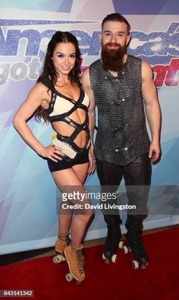Contestants Emily England and Billy England attend NBC's "America's Got Talent" Season 12 live show at Dolby Theatre on September 5, 2017 in...