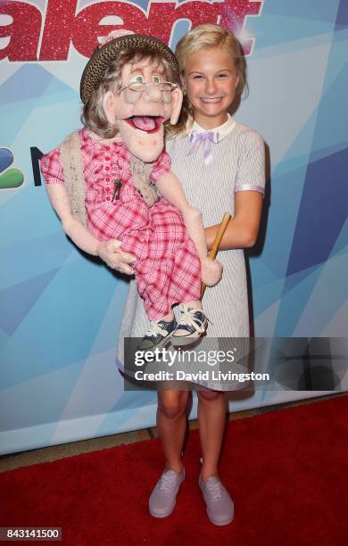 Contestant Darci Lynne attends NBC's "America's Got Talent" Season 12 live show at Dolby Theatre on September 5, 2017 in Hollywood, California.