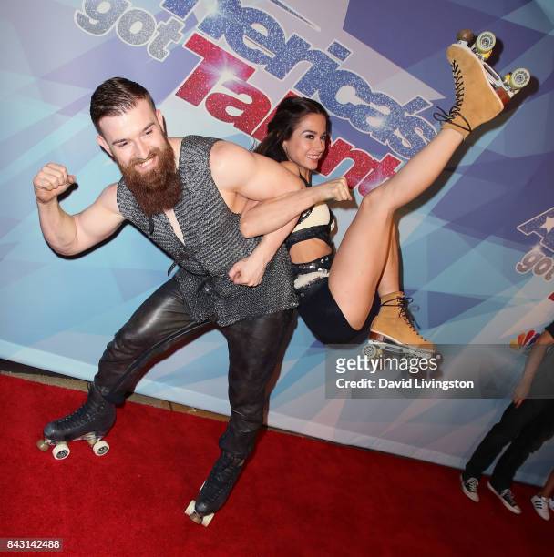 Contestants Billy England and Emily England attend NBC's "America's Got Talent" Season 12 live show at Dolby Theatre on September 5, 2017 in...
