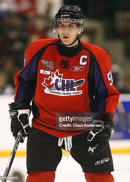 John Tavares of Team Orr skates in the 2009 Home Hardware CHL/NHL Top Prospects Game against Team Cherry on Wednesday January 14, 2009 at the General...