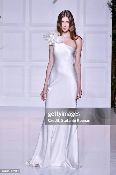 Model walks on runway at Rachel Zoe SS18 Presentation at Sunset Tower Hotel on September 5, 2017 in West Hollywood, California.