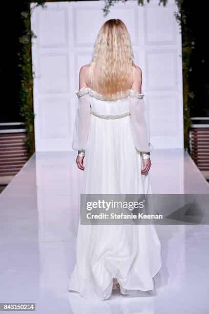 Model walks on runway at Rachel Zoe SS18 Presentation at Sunset Tower Hotel on September 5, 2017 in West Hollywood, California.