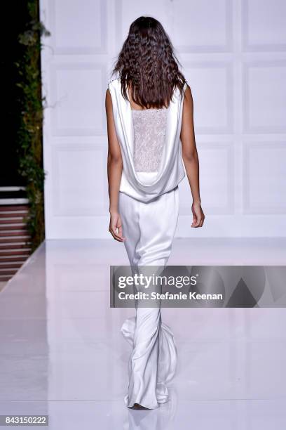 Model walks on runway at Rachel Zoe SS18 Presentation at Sunset Tower Hotel on September 5, 2017 in West Hollywood, California.