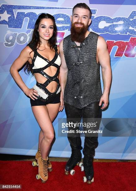 Billy England;Emily England arrives at the NBC's "America's Got Talent" Season 12 Live Show at Dolby Theatre on September 5, 2017 in Hollywood,...