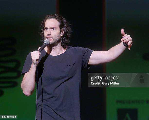 Chris D'elia performs in concert during the "Harvey Relief Benefit: Comedy Helps". 100% of ALL proceeds, including ticket, concession and merchandise...