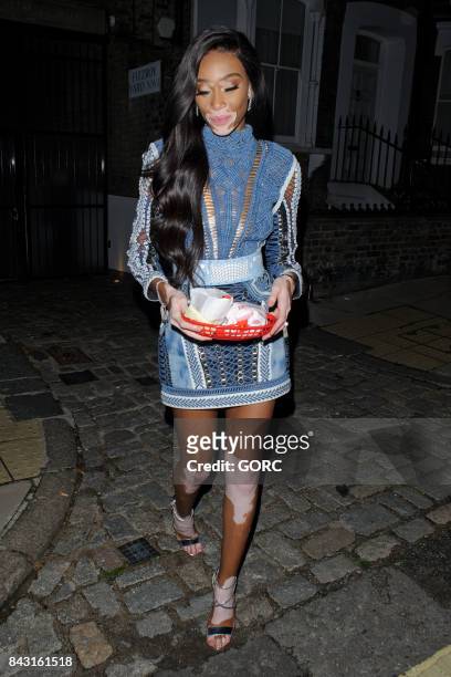 Winnie Harlow at the GQ awards afterparty in Primrose Hill on September 5, 2017 in London, England.