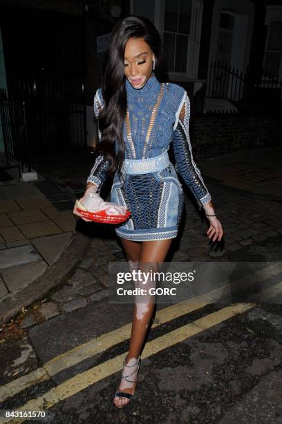 Winnie Harlow at the GQ awards afterparty in Primrose Hill on September 5, 2017 in London, England.