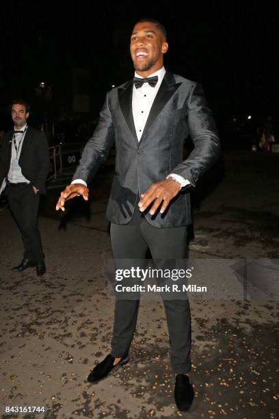 Anthony Joshua attending the GQ awards on September 5, 2017 in London, England.