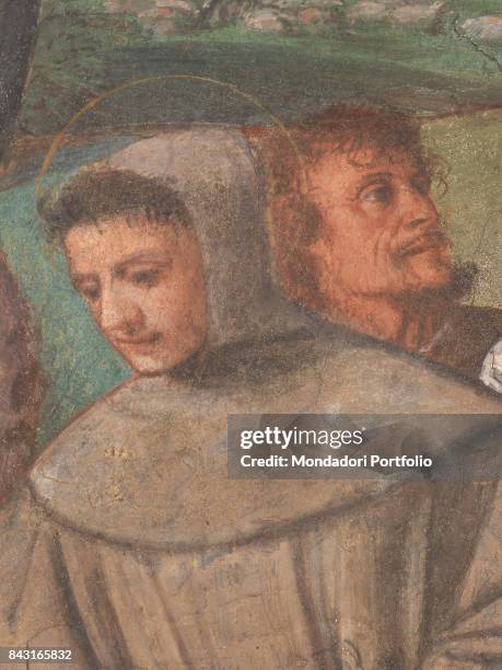 Italy, Veneto, Padua, Scuola del Santo. Detail. Saint Anthony of Padua doing the miracle of healed foot.