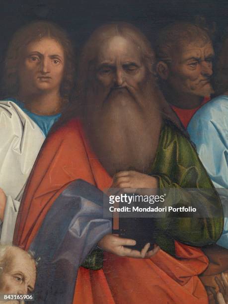 Italy, Veneto, Venice, Gallerie dell'Accademia. Detail. The apostles watching Jesus Christ washing Saint Peter's feet.
