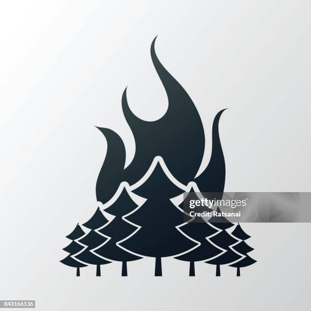 wildfire - forest fire stock illustrations