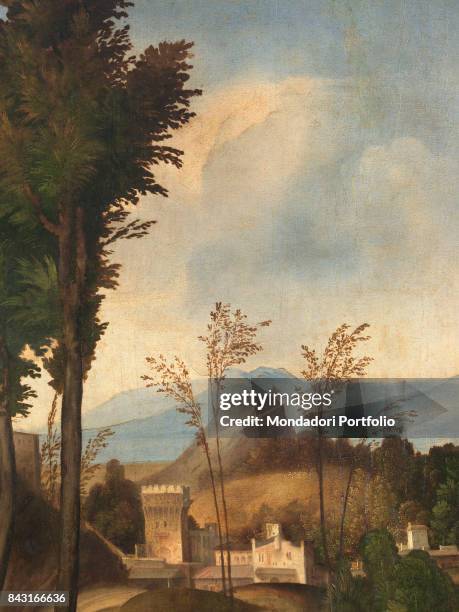 Italy, Tuscany, Florence, Uffizi Gallery. Detail. Landscape.