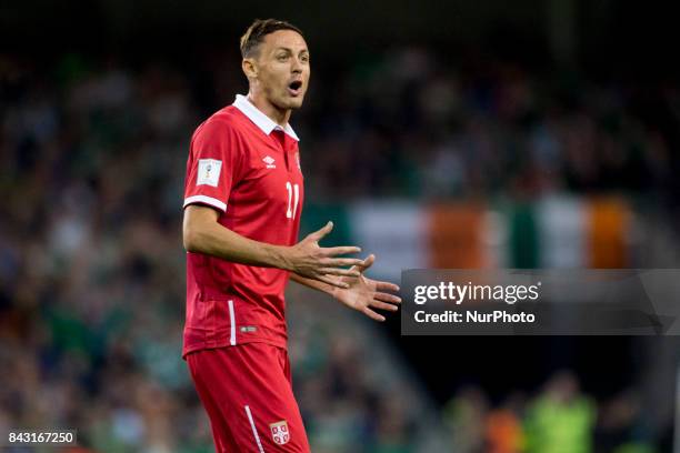 Nemanja Matic of Serbia during the FIFA World Cup 2018 Qualifying Round match between Republic of Ireland and Serbia at Aviva Stadium in Dublin,...