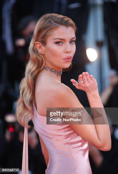 Stella Maxwell walks the red carpet ahead of the 'mother!' screening during the 74th Venice Film Festival at Sala Grande on September 5, 2017 in...