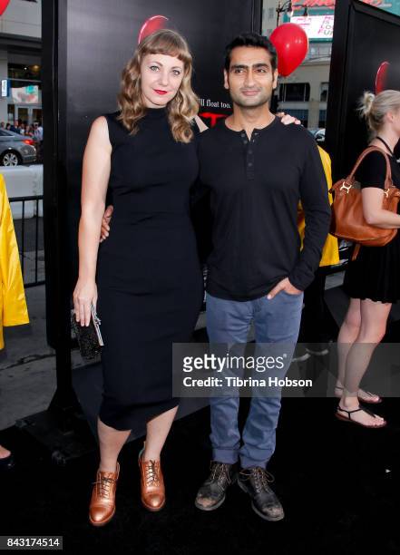 Emily V. Gordon and Kumail Nanjiani attend the premiere of 'It' at TCL Chinese Theatre on September 5, 2017 in Hollywood, California.