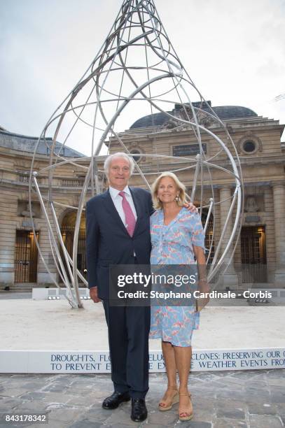 Alain Flammarion and Suzanne Flammarion attend the "The Droplet by The Harmonist" - Launch Party at Hotel de la Monnaie on September 5, 2017 in...