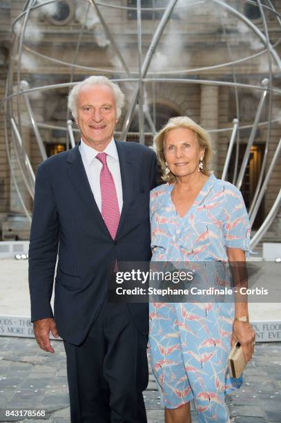 Alain Flammarion and Suzanne Flammarion attend the "The Droplet by The Harmonist" - Launch Party at Hotel de la Monnaie on September 5, 2017 in...