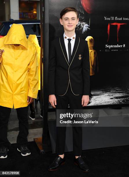 Actor Jaeden Lieberher attends the premiere of "It" at TCL Chinese Theatre on September 5, 2017 in Hollywood, California.