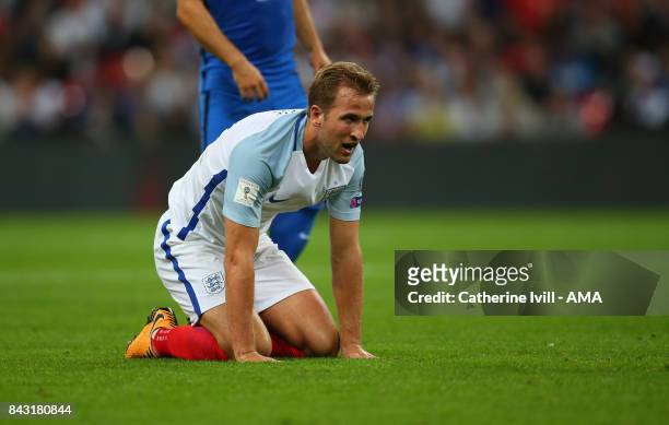 Harry Kane of England during the FIFA 2018 World Cup Qualifier between England and Slovakia at Wembley Stadium on September 4, 2017 in London,...