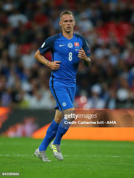 Ondrej Duda of Slovakia during the FIFA 2018 World Cup Qualifier between England and Slovakia at Wembley Stadium on September 4, 2017 in London,...