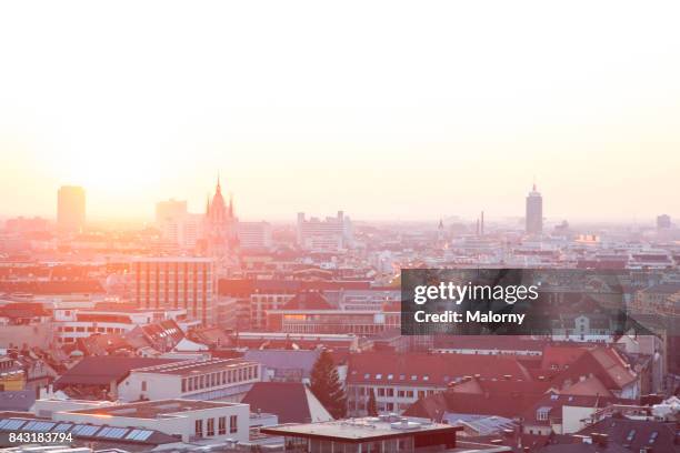 view over munich city - munich, bavaria, germany - munich cityscape stock pictures, royalty-free photos & images