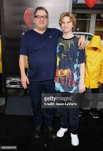Jeff Garlin and son Duke Garlin attend the premiere of "It" at TCL Chinese Theatre on September 5, 2017 in Hollywood, California.
