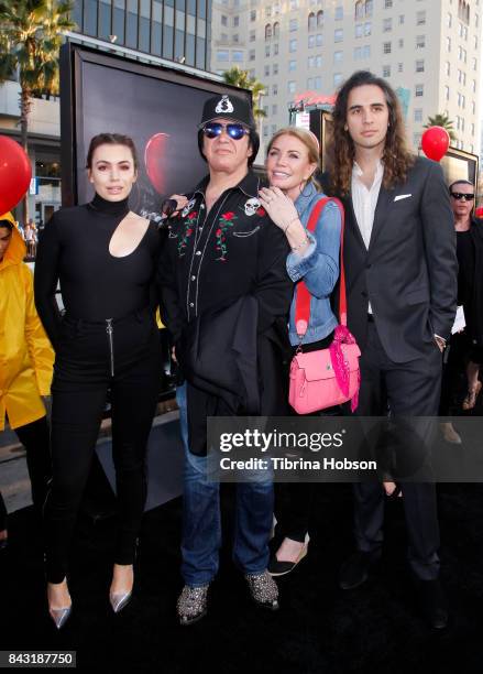 Sophie Simmons, Gene Simmons, Shannon Tweed Simmons and Nick Simmons attend the premiere of 'It' at TCL Chinese Theatre on September 5, 2017 in...