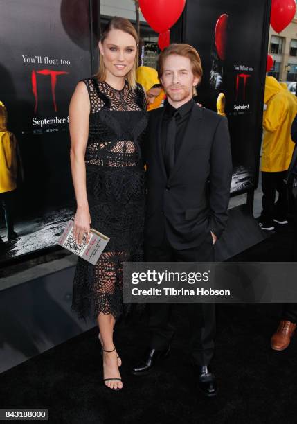 Clare Grant and Seth Green attend the premiere of 'It' at TCL Chinese Theatre on September 5, 2017 in Hollywood, California.