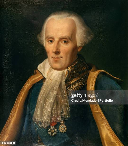 France, Paris, French Academy of Sciences. Whole artwork view. Portrait of French mathematician, physician and astronomer Pierre Simon de Laplace.