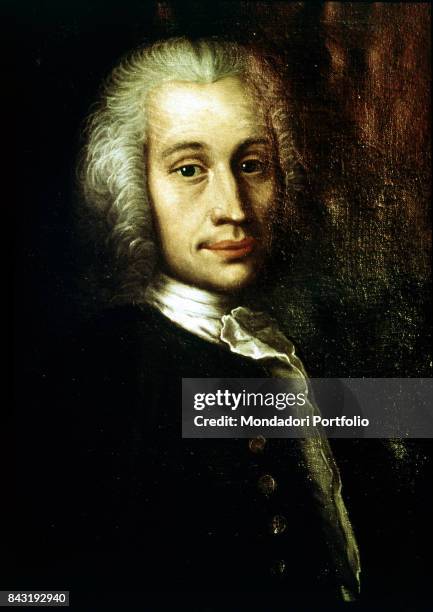 Sweden, Uppsala, University of Uppsala. Detail. Portrait of Swedsh physician and astronomer Anders Celsius - who invented the centigrade temperature...