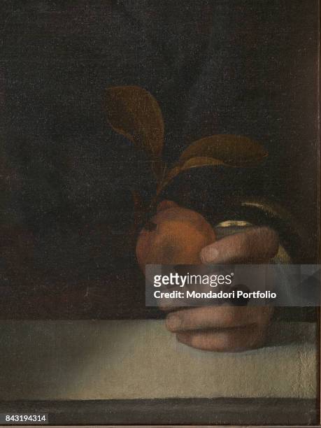 Italy, Lazio, Rome, Museum of Palazzo Venezia. Detail. Young elegant and thoughtfully boy, in the foreground, leaves the head on the palm of hand....