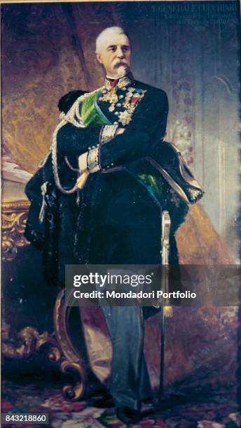 Private Collection. Whole artwork view. Portrait of Italian general and politician Domenico Cucchiari in dress uniform.