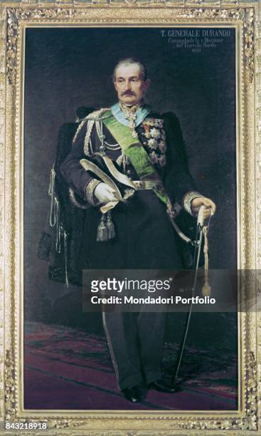 Private Collection. Whole artwork view. Portrait of Italian patriot, general and politician Giovanni Durando in dress uniform.