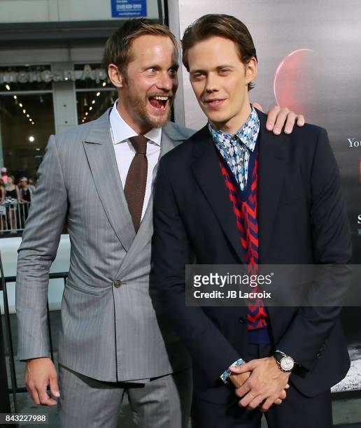 Alexander Skarsgard and Bill Skarsgard attend the premiere of Warner Bros. Pictures and New Line Cinema's 'It' on September 5, 2017 in Los Angeles,...