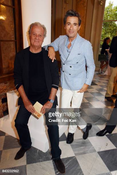 Jacques Grange and Vincent Darre attend The Art De La Matiere AD Interieurs 2017 Preview at Hotel de La Monnaie on September 5, 2017 in Paris, France.