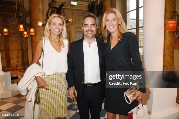 Sofia Varnagy, Regis Mathieu and Marella Rossi Mosseri attend The Art De La Matiere AD Interieurs 2017 Preview at Hotel de La Monnaie on September 5,...