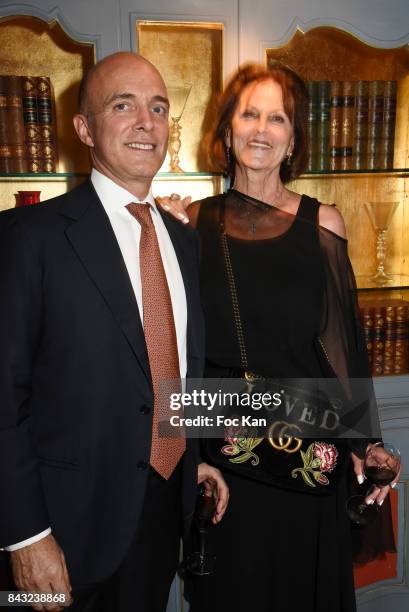 Richard Giraud and Mylena de Liechtenstein attend The Art De La Matiere AD Interieurs 2017 After Cocktail Dinner at La Perouse on September 5, 2017...