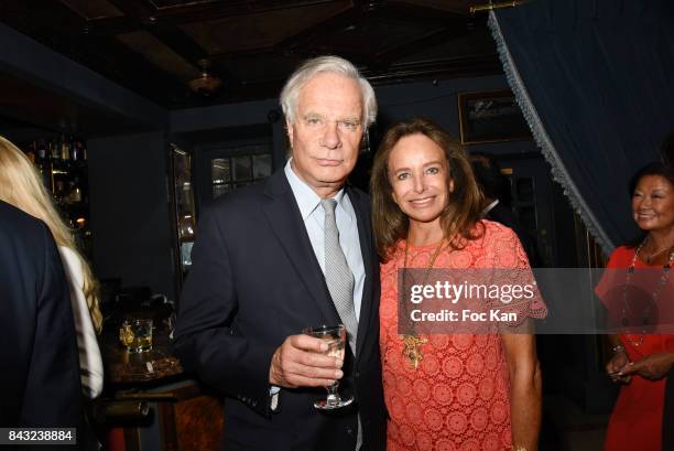 Jean Gabriel Mitterrand and Eleonore de Larochefoucauld attend The Art De La Matiere AD Interieurs 2017 After Cocktail Dinner at La Perouse on...