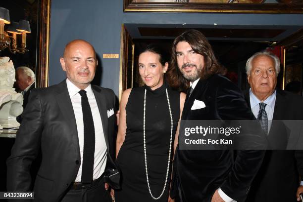 Pierre Martinez, Tania de Bourbon Parme and Stephane Rolland attend The Art De La Matiere AD Interieurs 2017 Preview at Hotel de La Monnaie on...