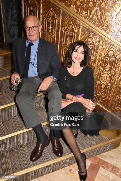 Giovani Volpi and Dominique Willy Rizzo attend The Art De La Matiere AD Interieurs 2017 After Cocktail Dinner at La Perouse on September 5, 2017 in...