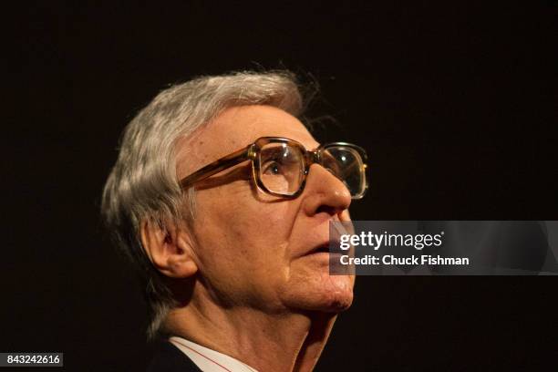 Close-up of American mentalist Kreskin as he performs onstage during the Chocolate Expo at the Maritime Aquarium, Norwalk, Connecticut, January 29,...