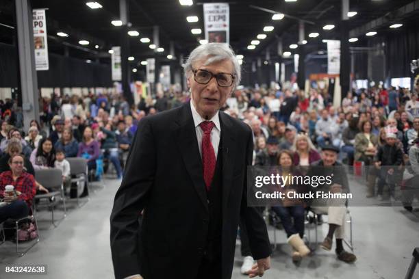 American mentalist Kreskin performs for an audience during the Chocolate Expo at the New Jersey Exposition Center, Edison, New Jersey, November 13,...