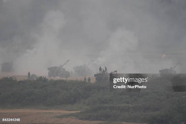 South Korean Military Tanks take part in an exercise near DMZ in Paju, South Korea. North Korea may very well have the ability to kill millions of...