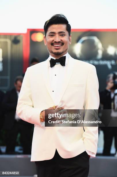 Pritan Ambroase walks the red carpet ahead of the 'mother!' screening during the 74th Venice Film Festival at Sala Grande on September 5, 2017 in...