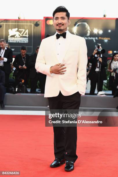 Pritan Ambroase walks the red carpet ahead of the 'mother!' screening during the 74th Venice Film Festival at Sala Grande on September 5, 2017 in...