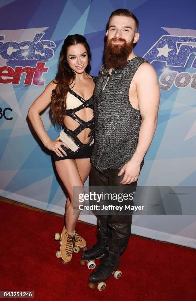 Emily England and Billy England arrive at the NBC's 'America's Got Talent' Season 12 Live Show at the Dolby Theatre on September 5, 2017 in...