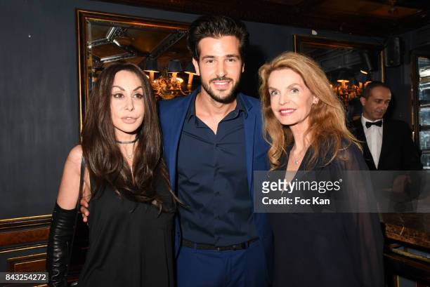 Stefanie Renoma, Ted Ranghella and Cyrielle Claire attend The Art De La Matiere AD Interieurs 2017 After Cocktail Dinner at La Perouse on September...