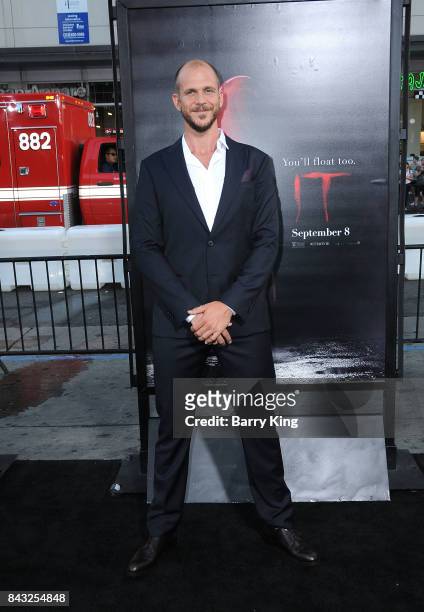 Actor Gustaf Skarsgard attends the premiere of Warner Bros. Pictures and New Line Cinemas' 'It' at TCL Chinese Theatre on September 5, 2017 in...
